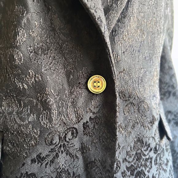 Dana Buchman Damask Black Long Sleeve Blazer Size 14 - Picture 9 of 13